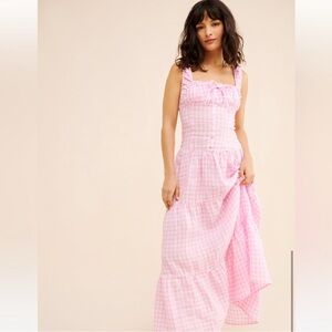 Frankie's Bikinis Pink Gingham Christabelle Dress
